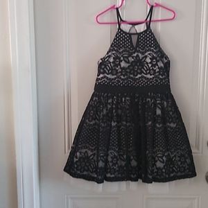 Girls black halter dress.